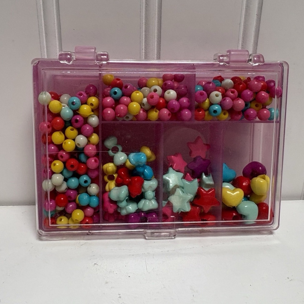 Y2K Children's Kid's Jewelry Set Plastic Pony Beads Bows Flowers Stars Pink Blue